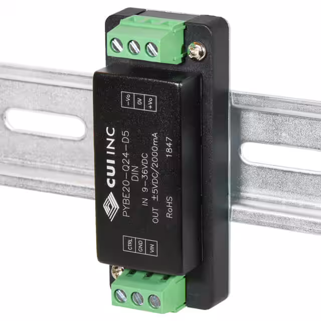 PYBE20-Q48-D12-DIN CUI Inc.  Fuentes de alimentación industriales para riel DIN